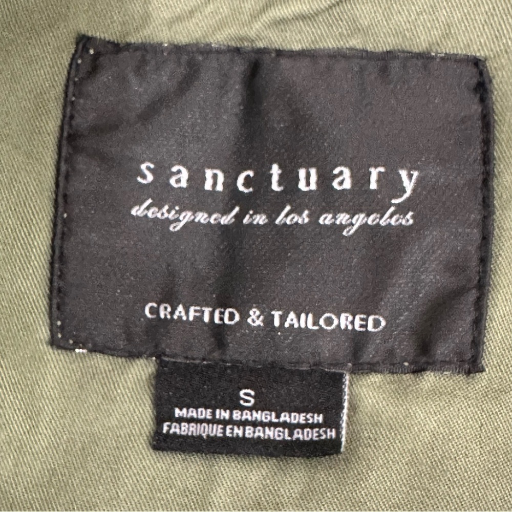 Sanctuary Utility Jacket Green Snap Roll Tab - Picture 8 of 9